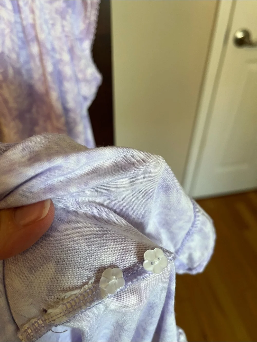 Eileen West Lilac Floral  Nightgown Large